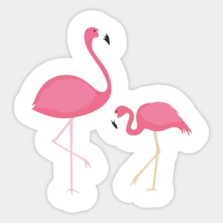 Mother and Baby Flamingo Sticker